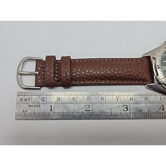 Field And Stream Mens Quartz Green Dial Date 50M Watch New Battery Leather Strap - Picture 9 of 12